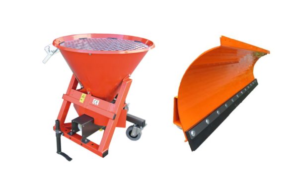 Streuer und Schneeräumschild